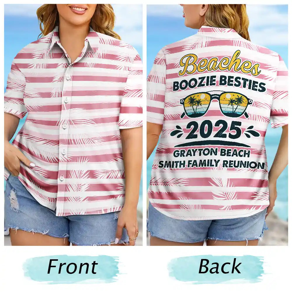 Travel,Summer,Beach,Gift For Bestie,Family,Gift For Sibling - Bestie Family Vacation - Personalized Hawaiian Shirt