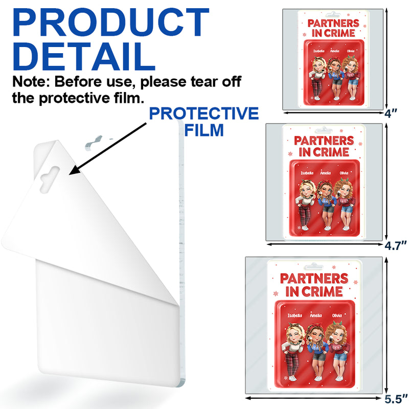 Christmas,Gift For Bestie,Happy - Bestie Forever 3D Effect Acrylic Block - Personalized Custom Shaped Acrylic Ornament