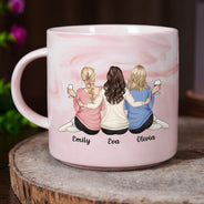 Gift For Bestie,Happy - Bestie Good Friends Are Like Stars - Personalized Marble Mug