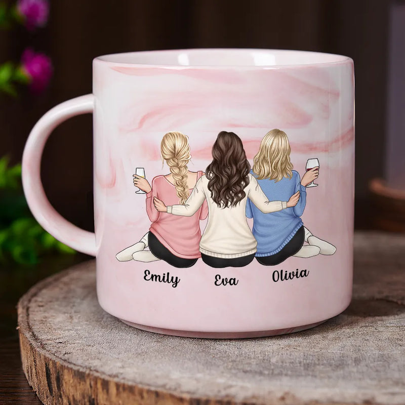Gift For Bestie,Happy - Bestie Good Friends Are Like Stars - Personalized Marble Mug