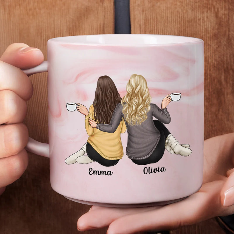 Gift For Bestie,Happy - Bestie Good Friends Are Like Stars - Personalized Marble Mug