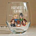 Gift For Bestie, Funny, Gift For Women - Bestie Partners In Crime If We Get Caught - Personalized Stemless Wine Glass