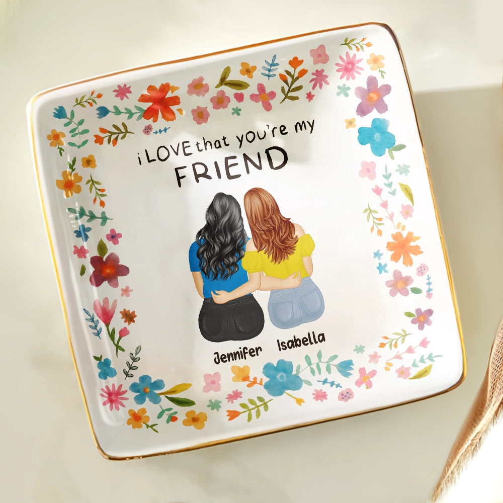 Bestie Sister I Love That You're My Sister - Personalized Ring Dish