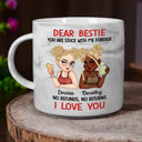 Gift For Bestie, Gift For Women, Top Market, Happy - Bestie You Are Stuck With Me Forever - Personalized Marble Mug