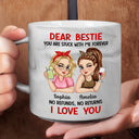 Gift For Bestie, Gift For Women, Top Market, Happy - Bestie You Are Stuck With Me Forever - Personalized Marble Mug