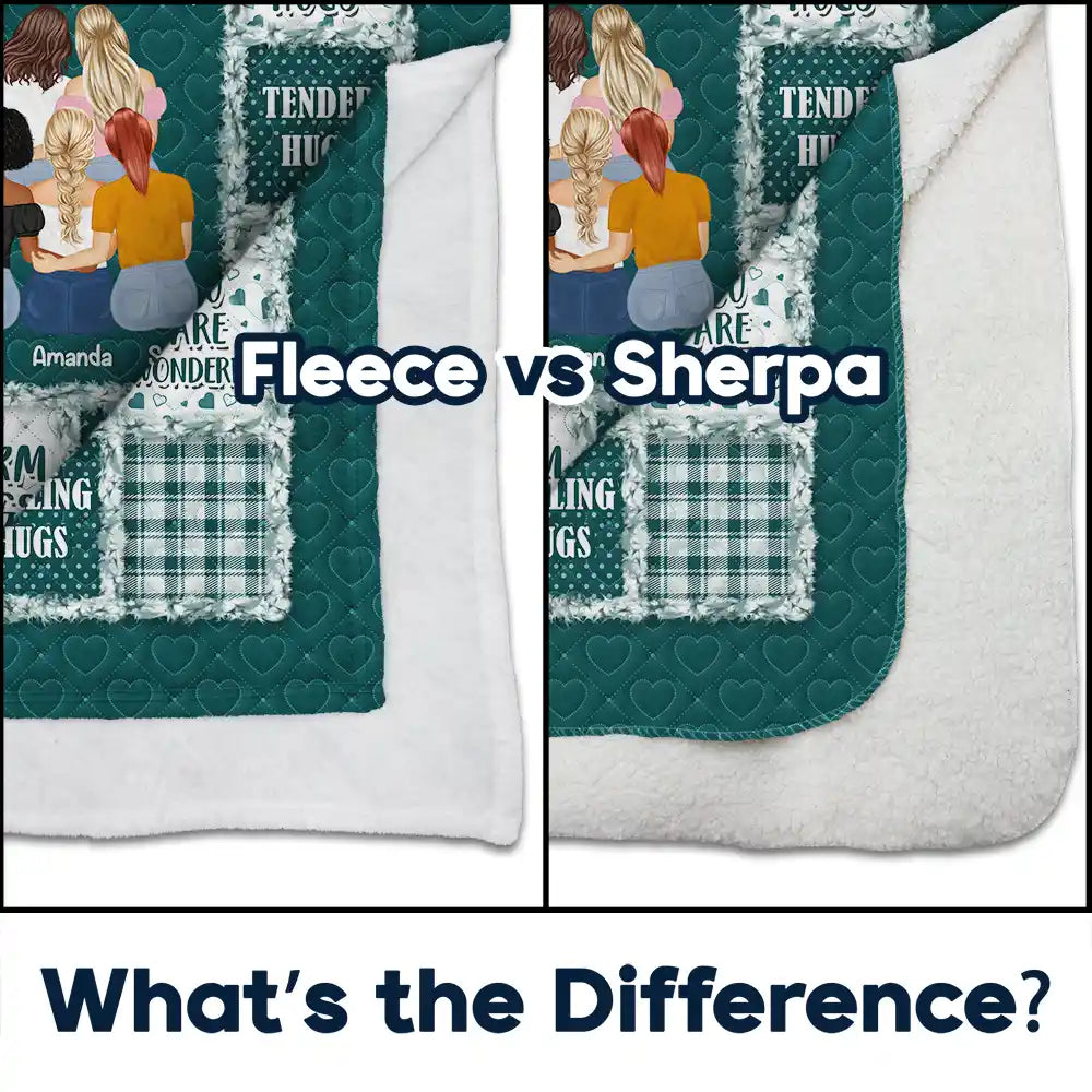 Gift For Women,Gift For Sisters,Gift For Bestie,Gift For Sibling,Love - Besties Sisters Sending You Big Hugs - Personalized Fleece Blanket, Sherpa Blanket