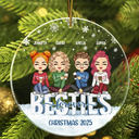 Besties Forever - Christmas Gift For Best Friends And Sisters - Personalized Custom Circle Acrylic Ornament