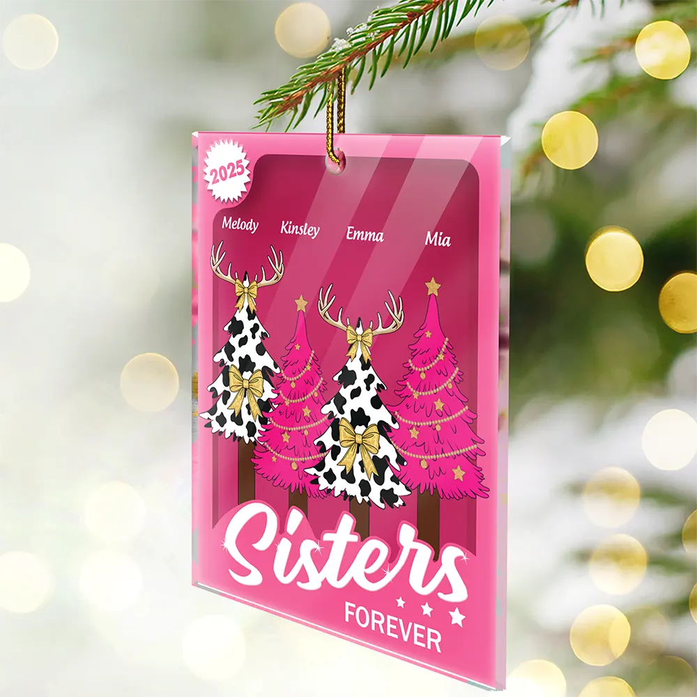 Gift For Bestie,Funny,Christmas - vBesties Forever - Personalized Custom Shaped Acrylic Ornament