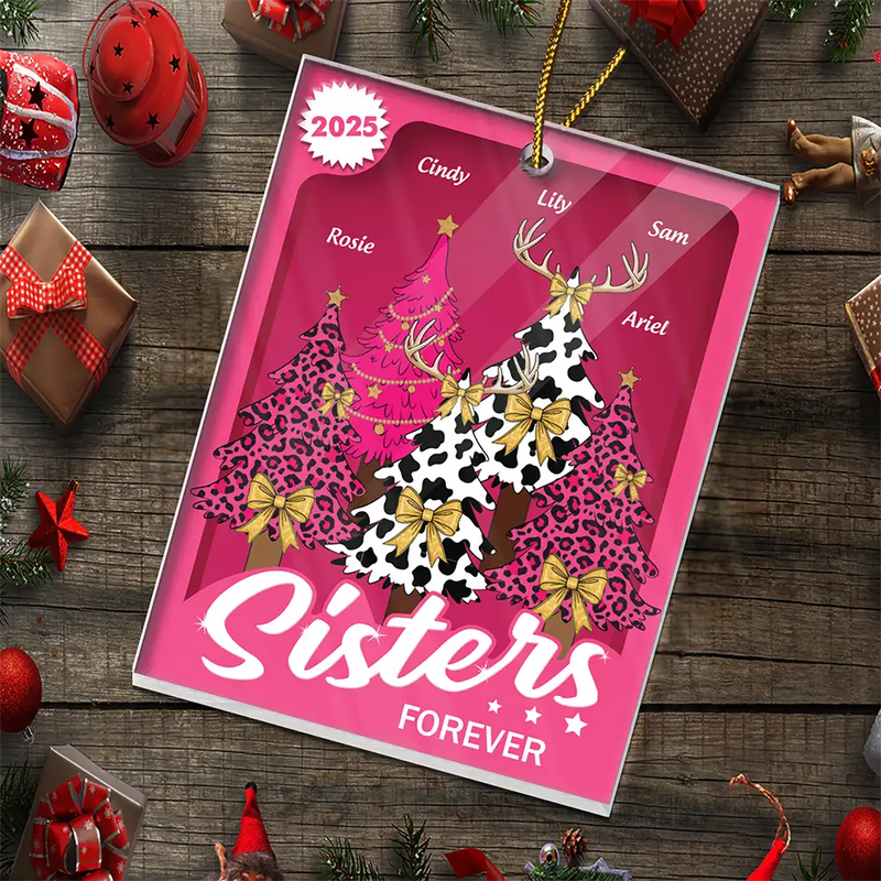 Gift For Bestie,Funny,Christmas - vBesties Forever - Personalized Custom Shaped Acrylic Ornament