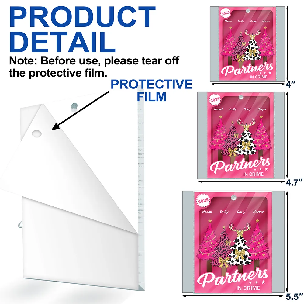 Gift For Bestie,Funny,Christmas - vBesties Forever - Personalized Custom Shaped Acrylic Ornament