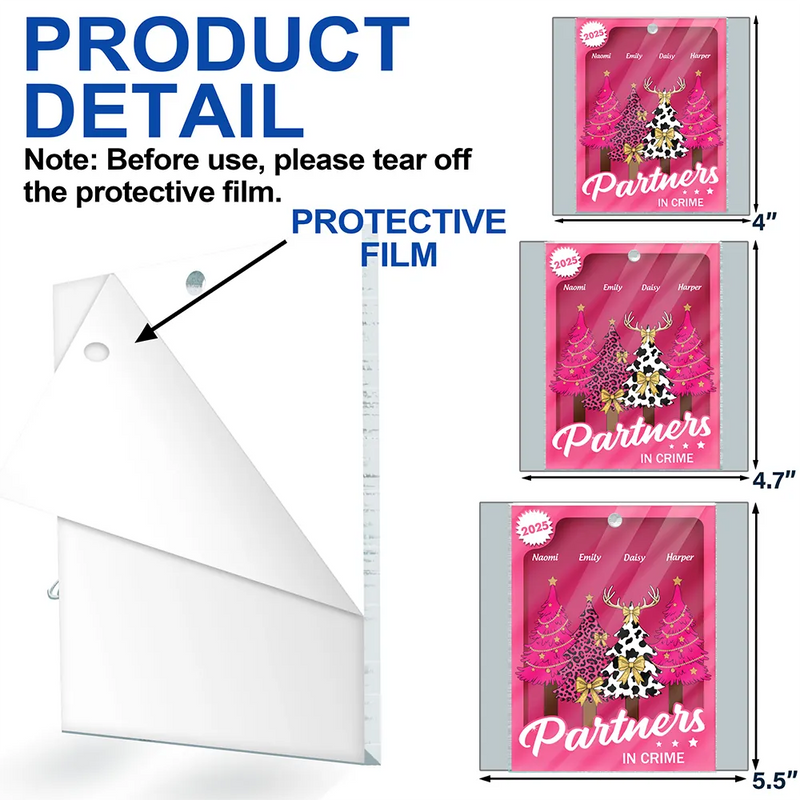 Gift For Bestie,Funny,Christmas - vBesties Forever - Personalized Custom Shaped Acrylic Ornament