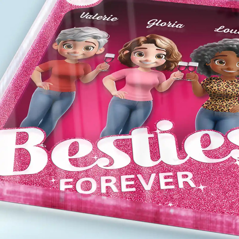 Gift For Bestie, Gift For Sisters, Happy - Besties Forever 3D Effect Toy Box - Personalized Custom Shaped Acrylic Plaque