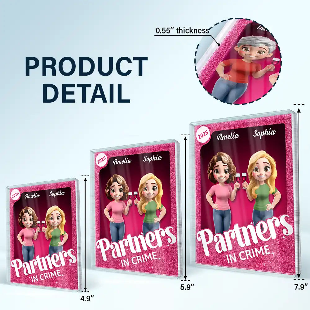 Gift For Bestie, Gift For Sisters, Happy - Besties Forever 3D Effect Toy Box - Personalized Custom Shaped Acrylic Plaque