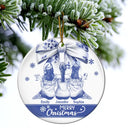 Gift For Bestie,Gift For Sisters,Gift For Women,Gifts For Colleagues,Happy,Christmas - Besties Forever Toile - Personalized Circle Ceramic Ornament