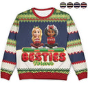 Gift For Bestie,Christmas,Happy,Gift For Sisters,Gift For Brothers,Gift For Sibling,Cousin - Besties Friends Siblings Forever 3D Effect - Personalized Unisex Ugly Sweater