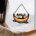 Gift For Bestie, Love - Besties Friends Sitting On The Moon Starry Sky - Personalized Window Hanging Suncatcher Ornament