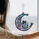 Gift For Bestie,Love - Besties I Love You To The Moon - Personalized Window Hanging Suncatcher Ornament