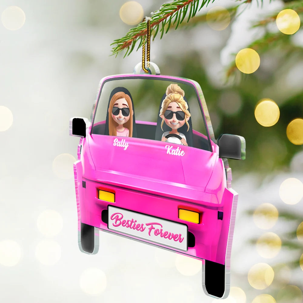 Gift For Bestie,Christmas - Besties On The Board - Personalized Custom Shaped Acrylic Ornament