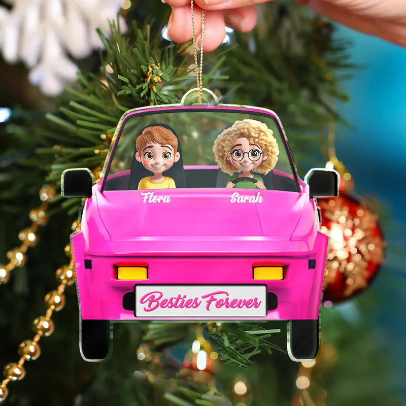 Gift For Bestie,Christmas - Besties On The Board - Personalized Custom Shaped Acrylic Ornament