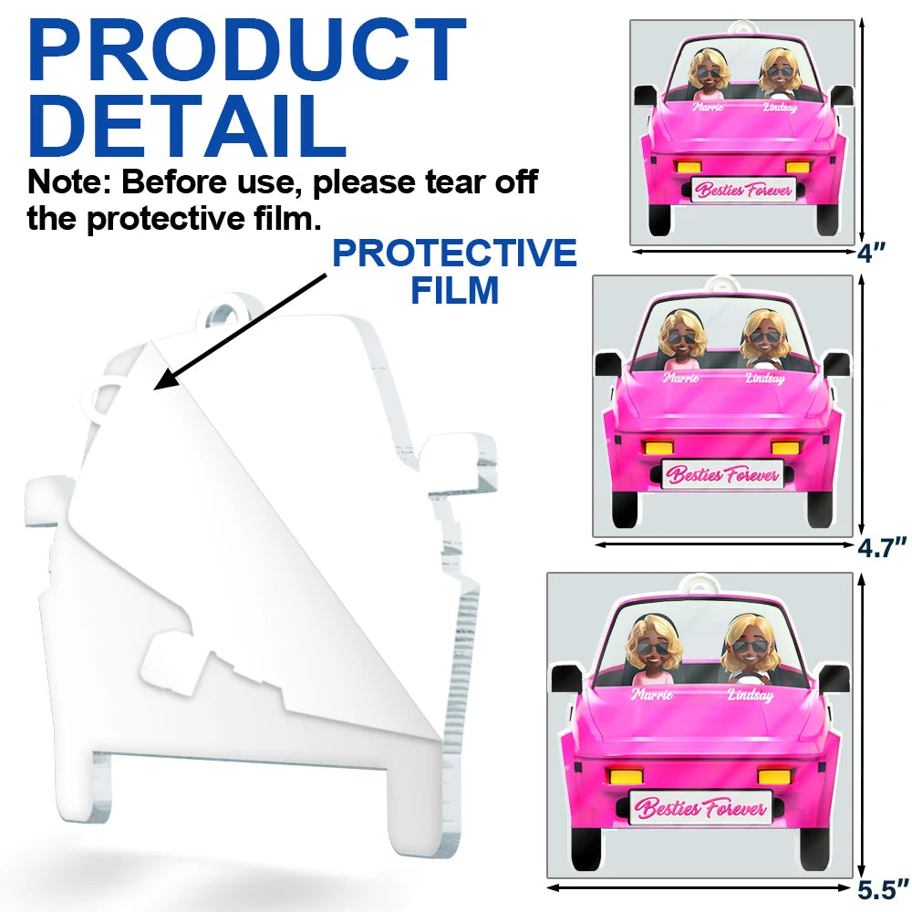 Gift For Bestie,Christmas - Besties On The Board - Personalized Custom Shaped Acrylic Ornament