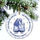 Gift For Bestie,Gift For Sisters,Gifts For Colleagues,Christmas,Happy - Besties Our Laughs Are Limitless Best Friends Toile - Personalized Circle Ceramic Ornament