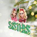 Happy,Gift For Bestie,Gifts For Colleagues,Gift For Sisters,Christmas - Besties Sisters Colleagues Christmas Tree Cake - Personalized Custom Shaped Acrylic Ornament