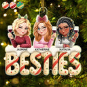 Happy,Gift For Bestie,Gifts For Colleagues,Gift For Sisters,Christmas - Besties Sisters Colleagues Christmas Tree Cake - Personalized Custom Shaped Acrylic Ornament