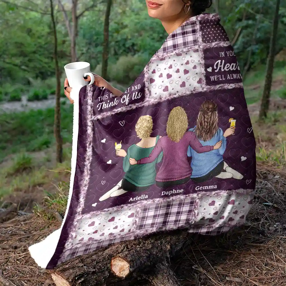 Gift For Women,Gift For Sisters,Gift For Bestie,Gift For Sibling,Love - Besties Sisters Hug This Blanket - Personalized Fleece Blanket, Sherpa Blanket