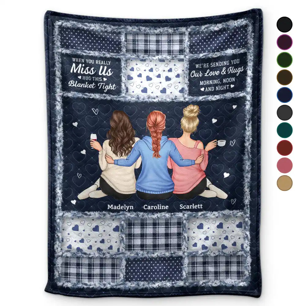 Besties Sisters Hug This Blanket - Personalized Fleece Blanket, Sherpa Blanket