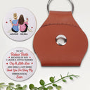 Gift For Bestie, Gift For Women, Happy, Top Market - Besties Thank You For Being My Unbiological Sisters - Personalized Leather Pocket Hug