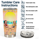 Gift For Bestie,Gift For Women,Beach - Besties Thank You For Being The Pee In My Pants Beach 3D Effect - Personalized Tumbler