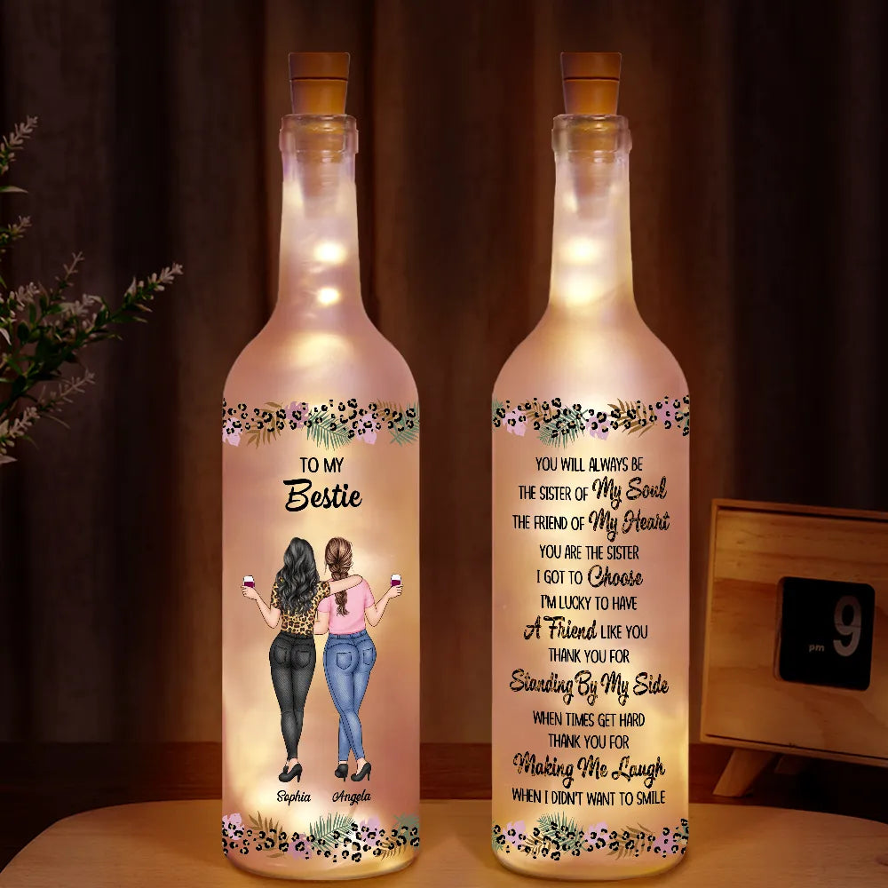 Gift For Bestie,Gift For Women,Happy,Top Market - Besties You Are The Sister I Got To Choose - Personalized Bottle Light