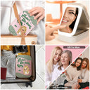 Gift For Wife, Gift For Girlfriend, Gift For Women, Gift For Yourself, Gift For Aunt, Gift For Mother, Gift For Sisters, Gift For Bestie, Funny - Better Late Than Ugly - Personalized Makeup Box With LED Mirror