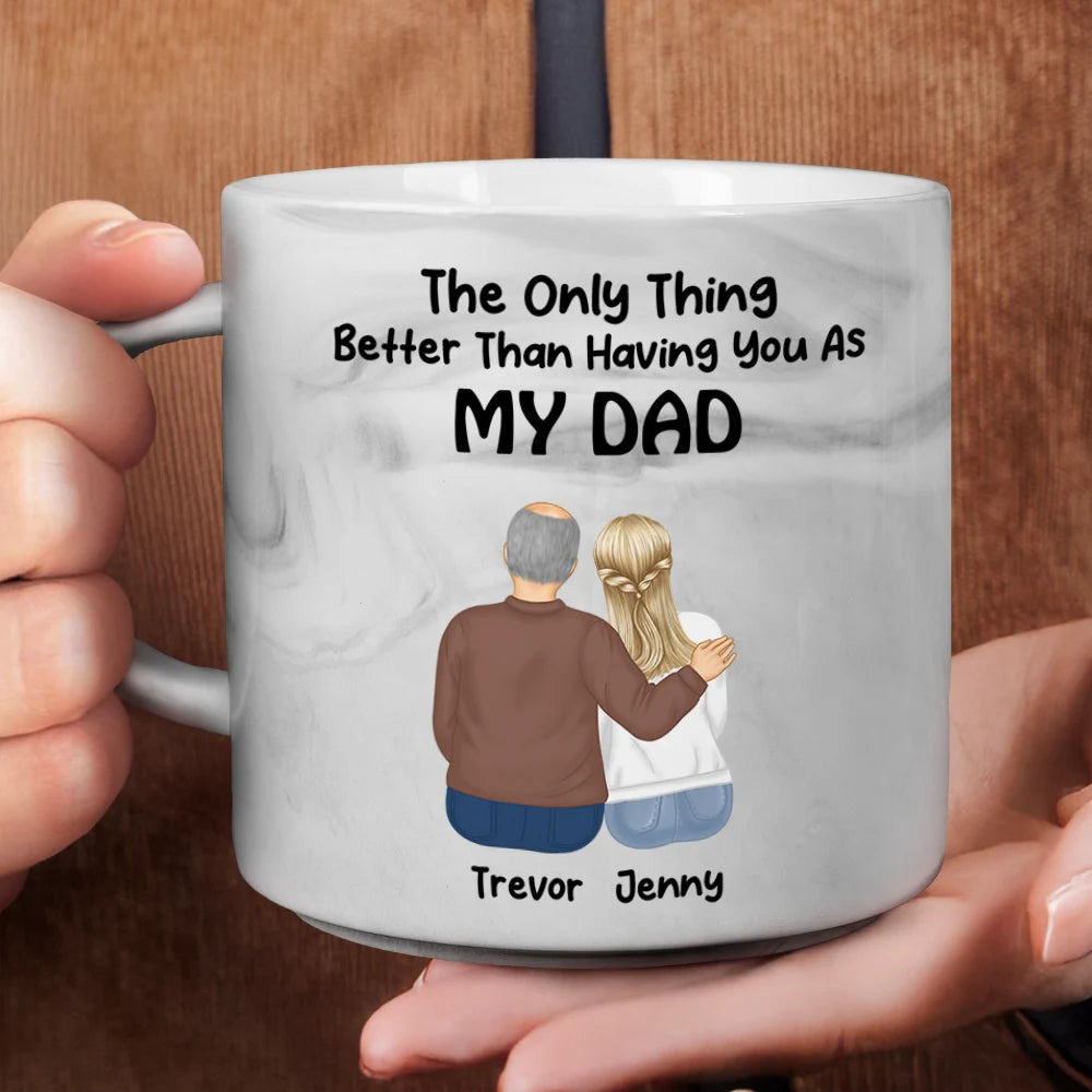 Dad,Daughters,Sons,Gift For Grandpa,Grandpa,Grandkids,Happy,Christmas - Better Than Having You As My Grandpa - Personalized Marble Mug