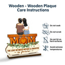 Gift For Mother,Mom - Daughters (Adult),Happy - The Love Between Mother & Daughter Is Forever - Personalized Custom Shaped 2-Layered Wooden Plaque