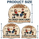 Dog Lovers,Dog Mom,Dog Dad,Dog Couple,Happy - Beware A Crazy Dog Lady And Grumpy Old Man Live Here - Personalized Custom Shaped Metal Sign