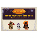 Halloween,Pet Lovers - Beware Little Monsters In This Family - Personalized Doormat