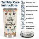 Gift For Mother,Gift For Grandma - Birth Butterfly Grandkid First Mom Now Grandma - Personalized Tumbler