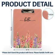 Back To School, Teacher, Cozy, Icon - Birth Flower And Name - Personalized Acrylic Clipboard