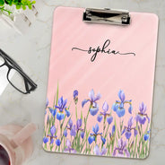 Back To School, Teacher, Cozy, Icon - Birth Flower And Name - Personalized Acrylic Clipboard