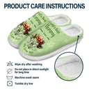 Gift For Grandma, Gift For Mother, Gift For Women, Christmas, Happy - Birth Flower Best Grandma We Love You - Personalized Fluffy Slippers