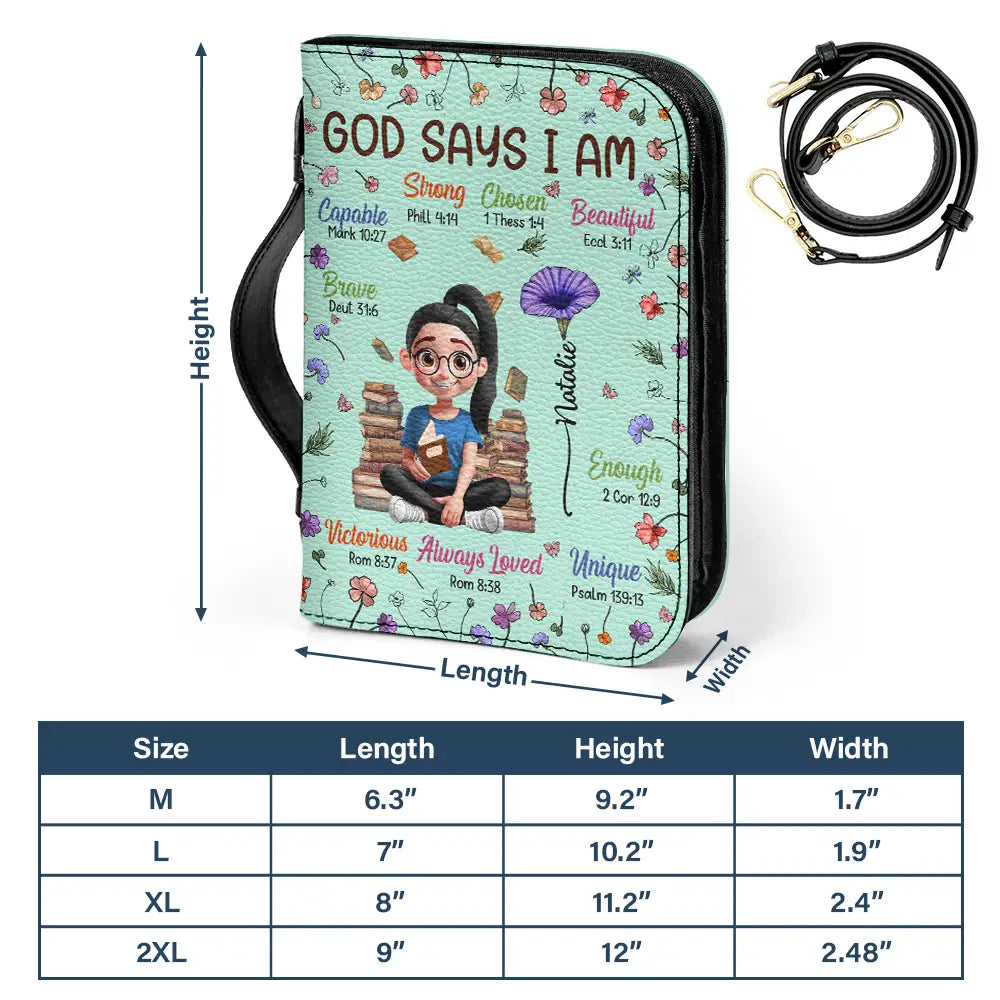 Gift For Bestie,Christmas,Love - Birth Flower Bible Verse God Says I Am - Personalized Bible Cover