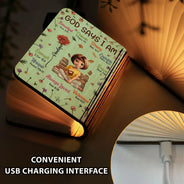 Gift For Bestie, Christmas, Love - Birth Flower Bible Verse God Says I Am - Personalized Book Lamp