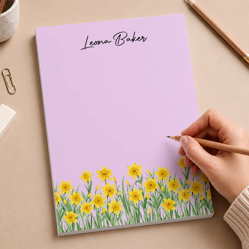 Cozy,Gift For Yourself,Icon - Birth Flower Blooming In Love - Personalized Notepad