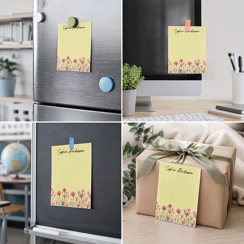 Cozy,Gift For Yourself,Icon - Birth Flower Blooming In Love - Personalized Notepad
