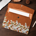 Back To School, Gift For Yourself, Gift For Women, Cozy, Icon - Birth Flower Blooms - Personalized Leather Sleeve