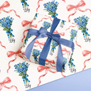 Gift For Women,Happy - Birth Flower Bouquet Custom Name - Personalized Wrapping Paper