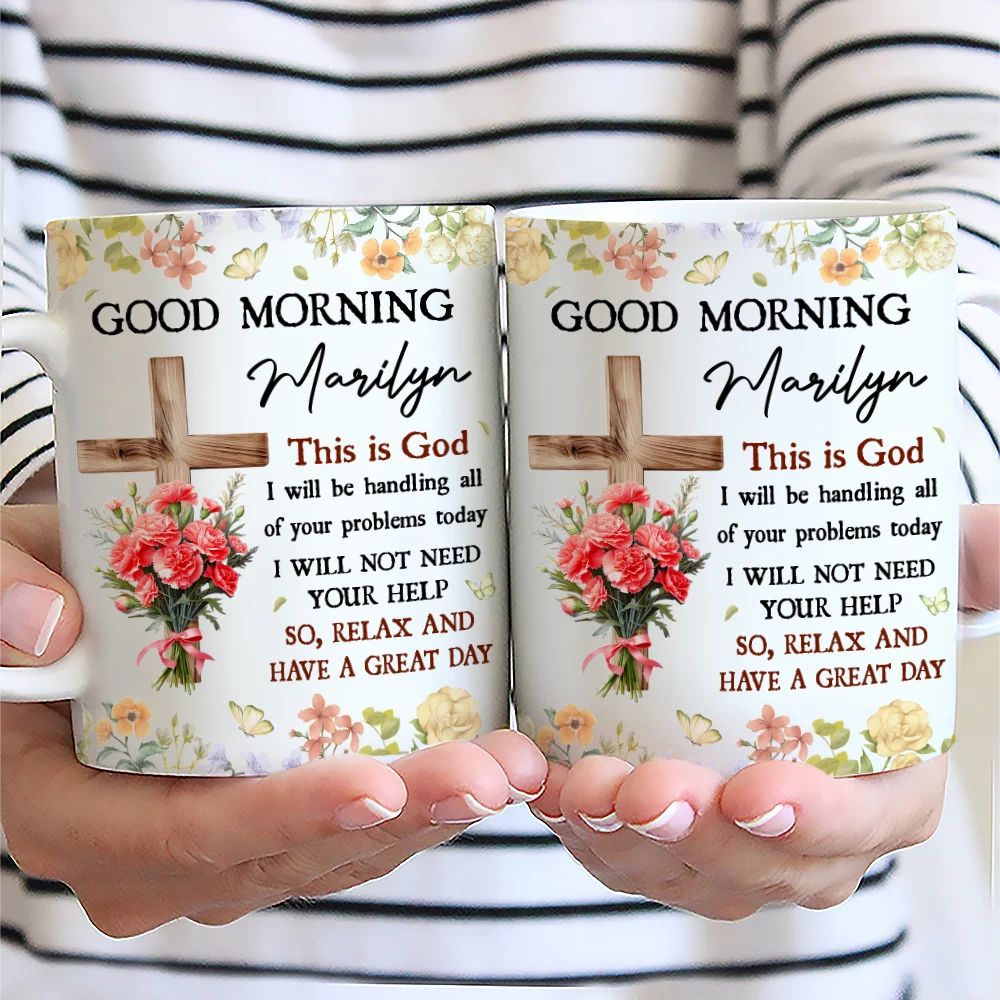 Gift For Yourself, Happy, Gift For Women, Gift For Men, Christian, Top Market - Birth Flower Bouquet Good Morning This Is God - Personalized Mug