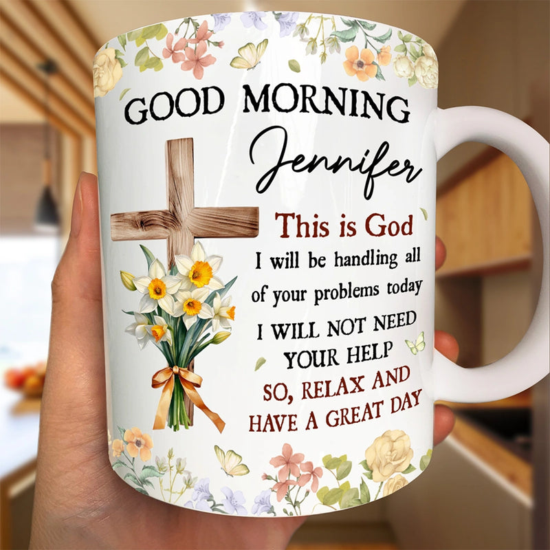 Gift For Yourself, Happy, Gift For Women, Gift For Men, Christian, Top Market - Birth Flower Bouquet Good Morning This Is God - Personalized Mug