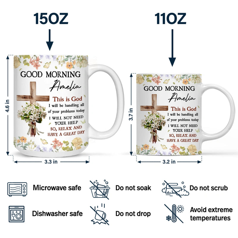 Gift For Yourself, Happy, Gift For Women, Gift For Men, Christian, Top Market - Birth Flower Bouquet Good Morning This Is God - Personalized Mug